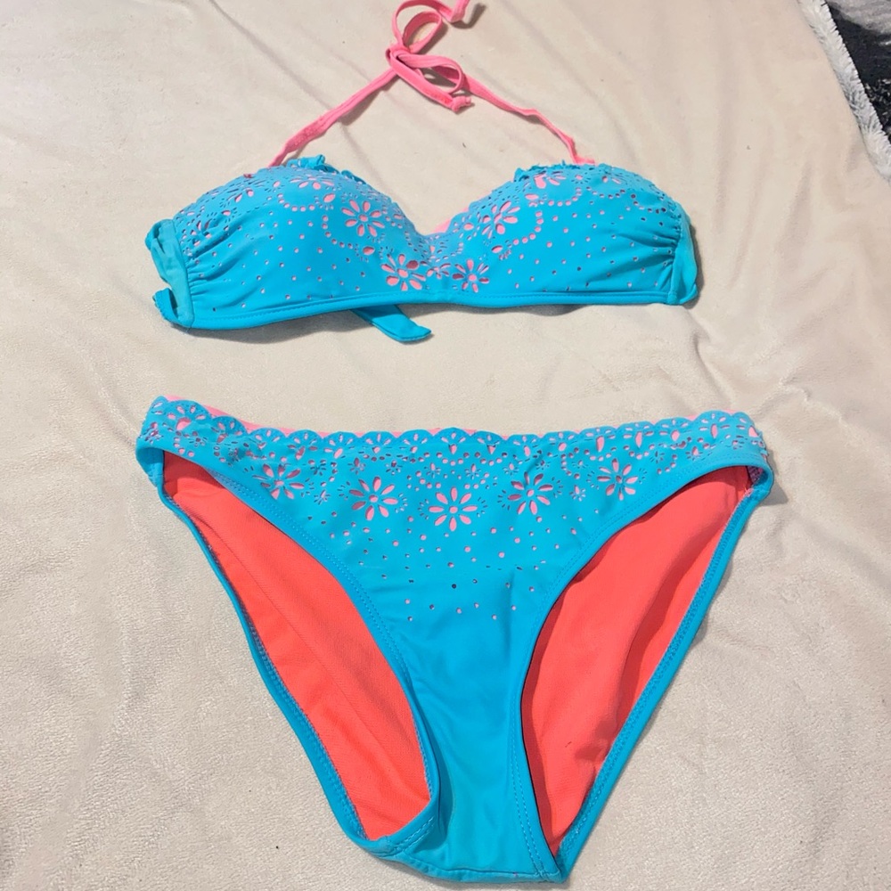 2 piece neon bikini